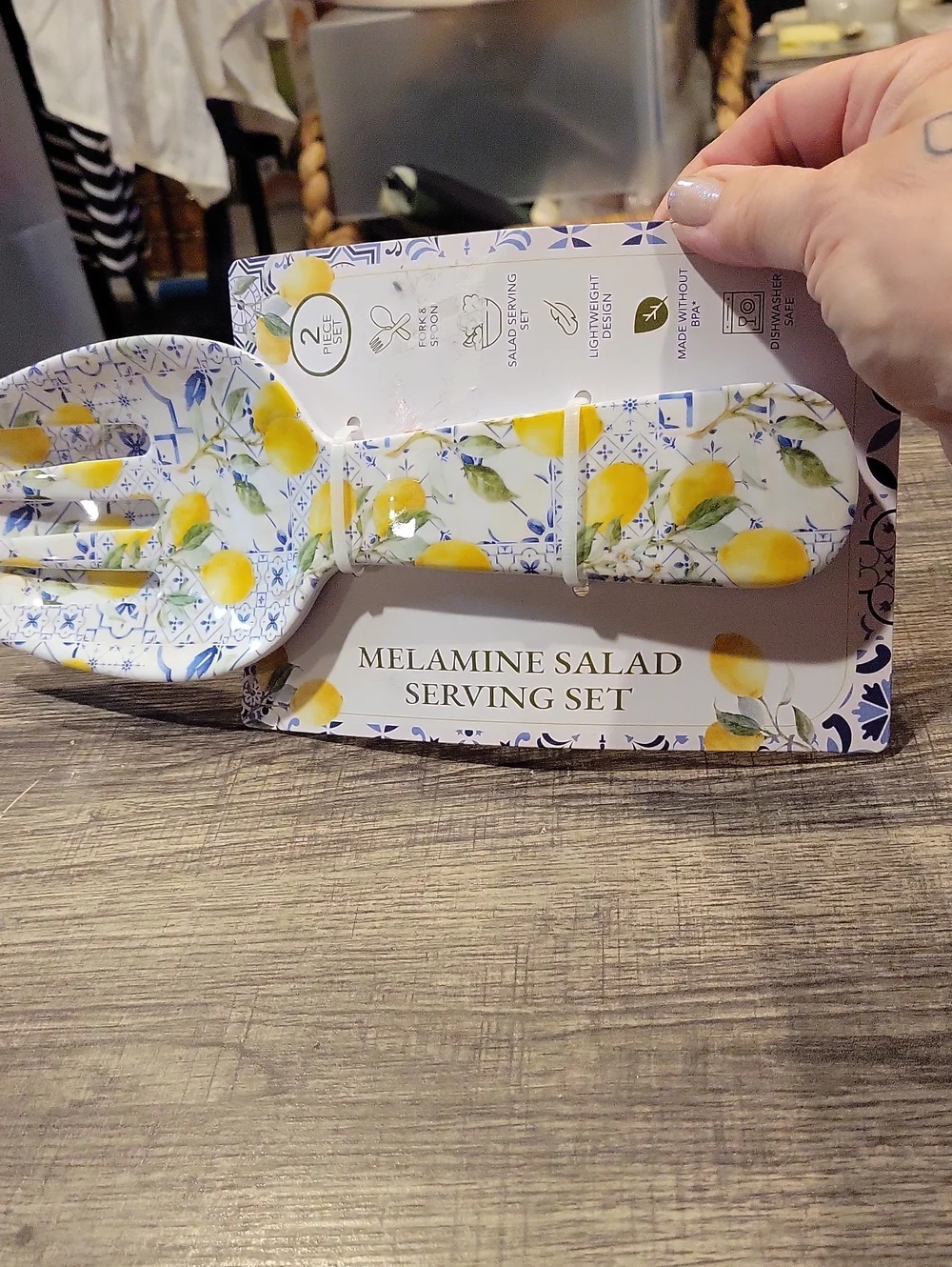 Melamine Salad Serving Utensils,French Lemons/ NWT